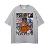 Baby Cute Monkey Punch Graphic Funny T Shirts Unisex Harajuku Summer Short Sleeve T Shirt Men Cotton Crewneck Tshirt Streetwear