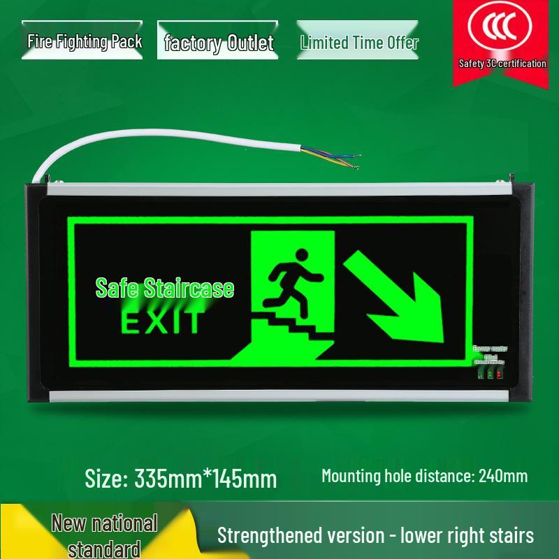 LED Fire Emergency Exit Sign with Plug-In for Evacuation Routes
