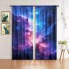 2pcs Outer Space Printed Curtain for Home Decor - Rod Pocket Window Treatment for Bedroom,Office,Kitchen,Living Room,and Study