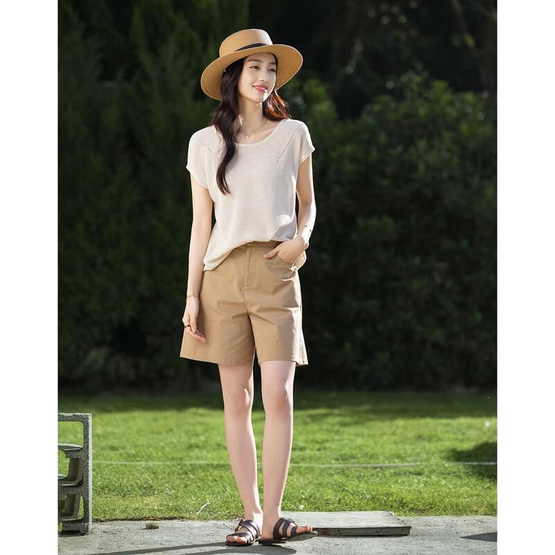 Demana Linen Blend Minimalist Knit Top