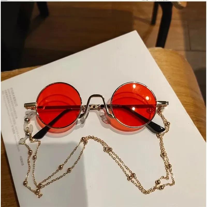 Round Framed Sunglasses for Daily Use Children's Small Round glasses Trendy Styley Punk Colorful Circle Sunglasses for Daily Use Glasses