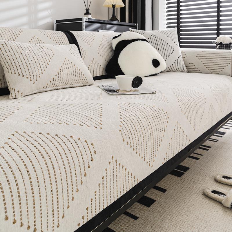 Chenille Sofakissen, Sommermatte, Rutschfestes Sitzkissen, Sommer Leichter Luxus Neu Sofabezug Überwurf Handtuch