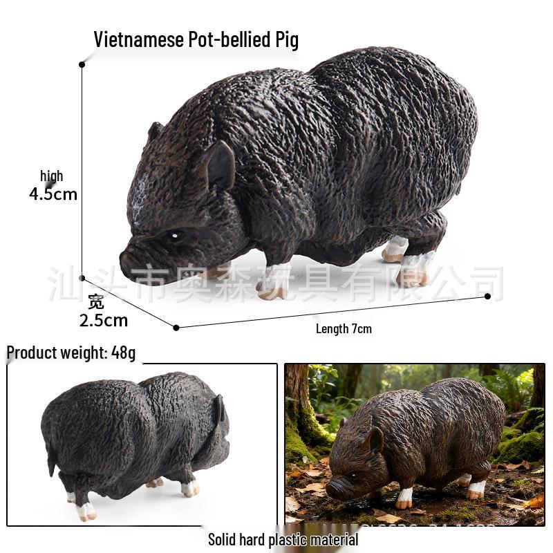 Realistic Miniature Pig Sow Figurine Toy Animal Model Ornament