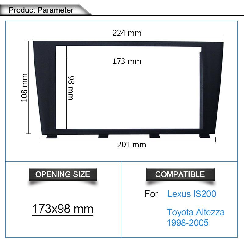 Double Din Fascia for Lexus IS200 Toyota Altezza Stereo Panel Radio DVD CD Mounting Installation Trim Kit