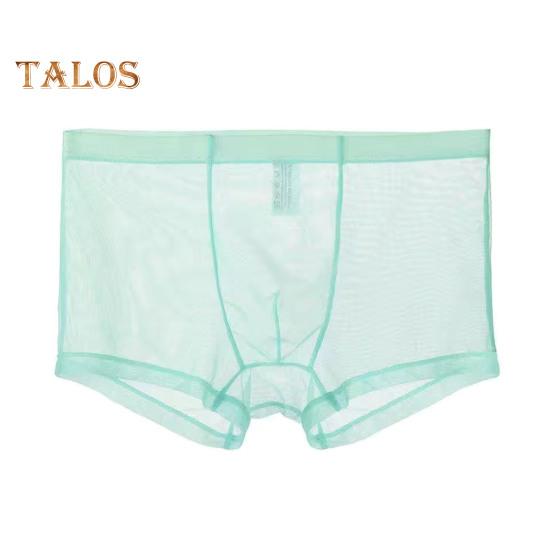 Men Boxer Underwear Summer Ultra Thin Perspective Mesh Yarn Shorts Briefs Mid-rise U-Convex Sexy Panties