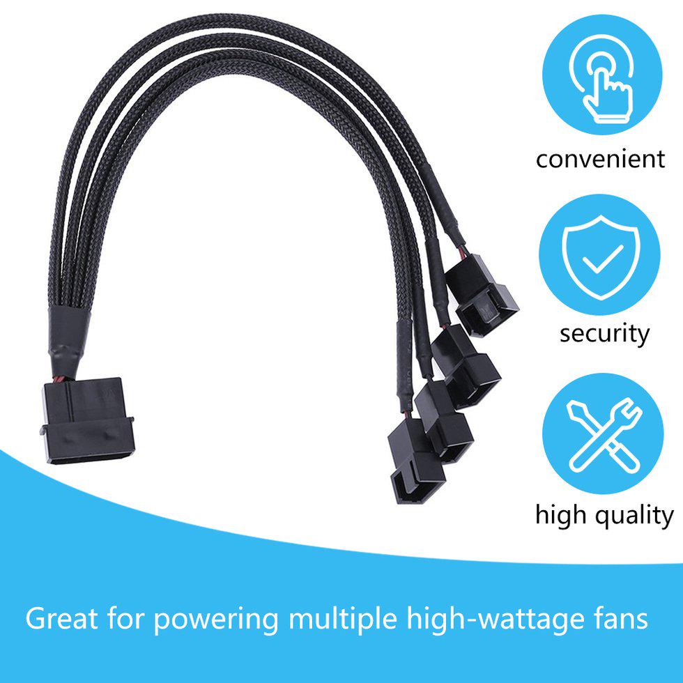 

4-контактный Molex Мужской к 2X 4-контактный Pwm Мужской разъем Вентилятор Удлинитель адаптер кабель