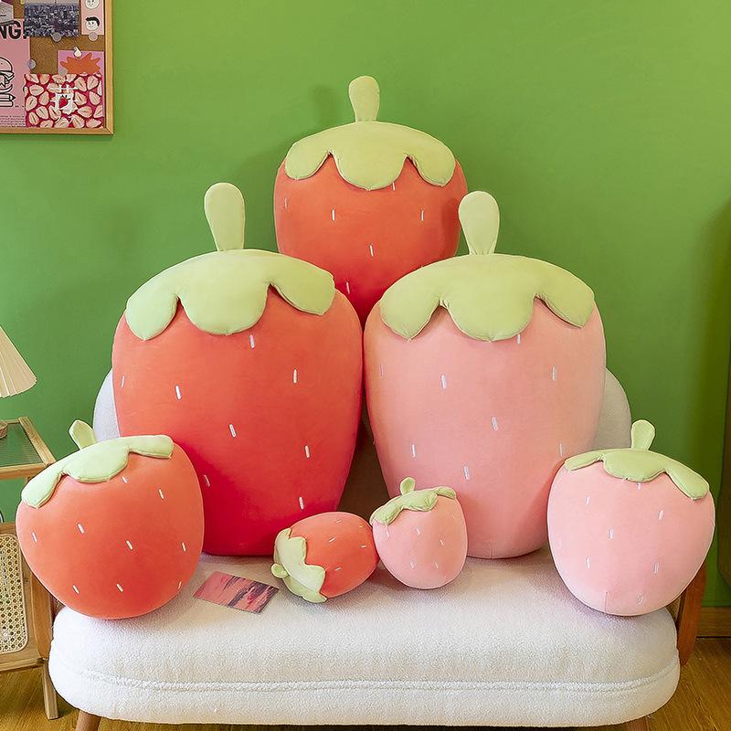 Simulated Big Strawberry Throw Pillow Cute Plush Toy Large Girl Girl Heart Fruit Cushion Drama Doll