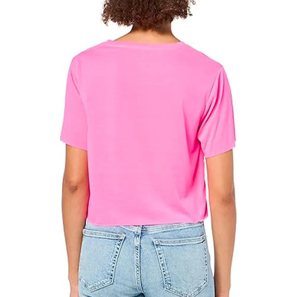 Guess Triangle Crop T-Shirt Classic logo rose
