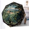 Renaissance Castle Scene Decorative PlateUmbrella with Cute Design,Portable 3-Fold Compact Umbrella for Men&Women,Valentine's Day Mother's D