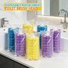 6pcs Toilet Cleaning Rod Replacement Set 3-color Transparent Packaging Bags Disposable Toilet Replacement Head Pads