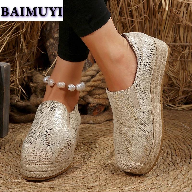 Serpentine Flats Casual Shoes Women Platform Loafers Designer Sneaker 2024 Weave Walking Shoes Brand Sport Running Zapatos Mujer