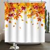 Hello Fall Shower Curtain Autumn Maple Leaves Pumpkin Bathroom Decor Polyester Fabric Cloth Shower Curtain With Hooks Room Decor