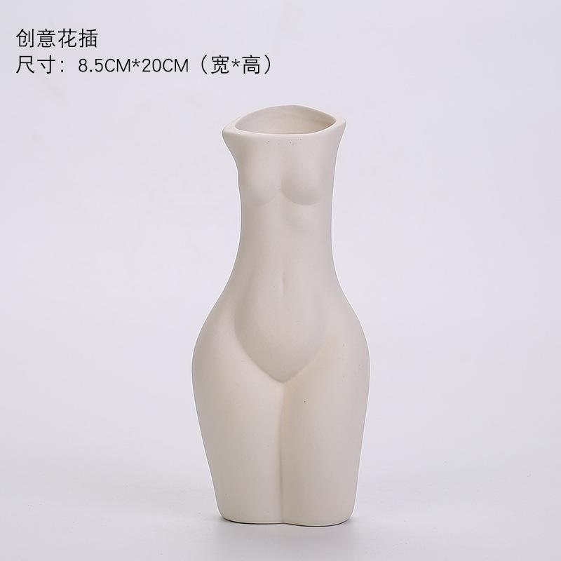 

Ручная работа Бытовые украшения Инс Человеческое тело Пластиковое искусство Ваза Скандинавское украшение для дома Керамическая ваза Скульптура Белый фарфор