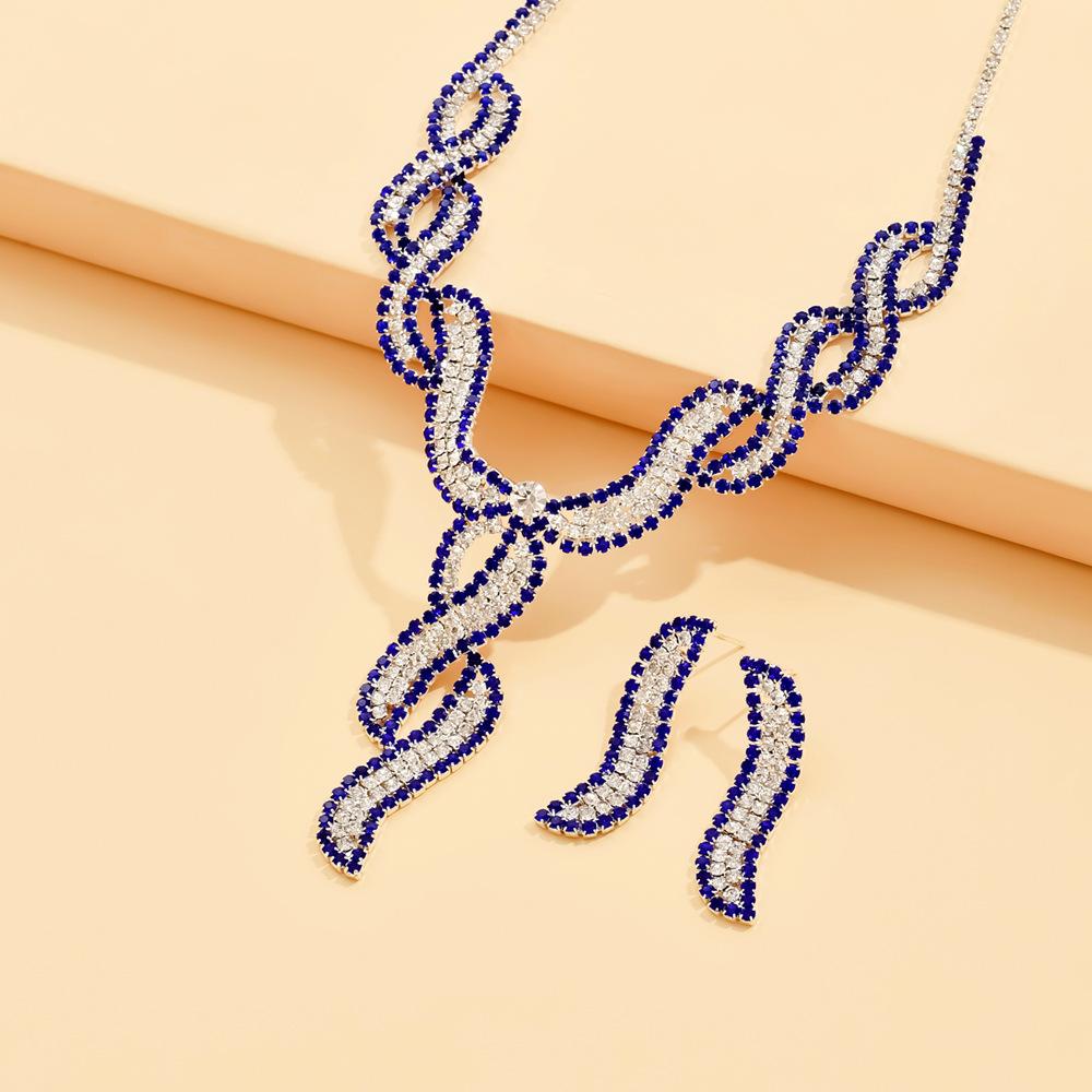 

Set Necklace Earrings Two-Piece Set Elegant Ladies Chain Wedding Evening Dress Banquet Accessories