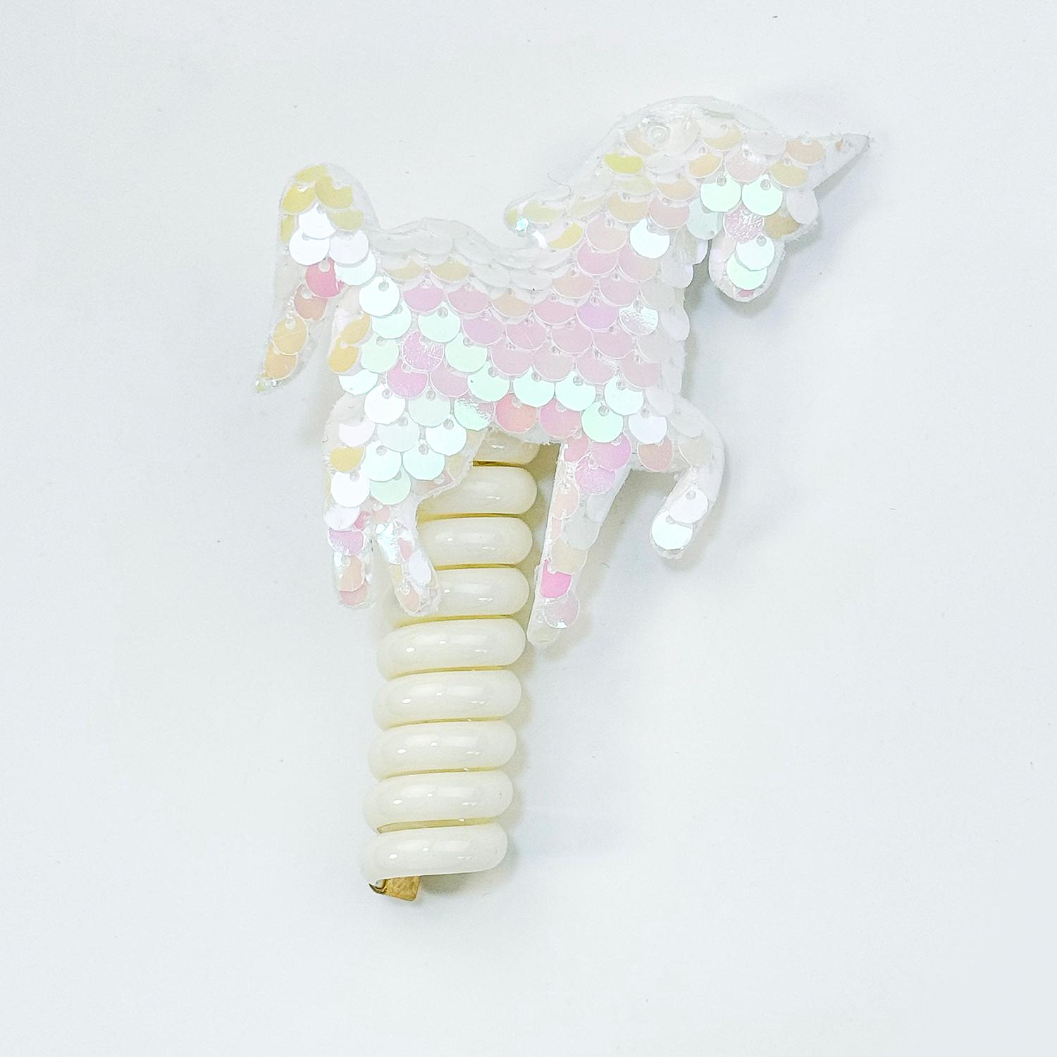 Nouă Elastice de Păr Unicorn Drăguțe Fete Sârmă Telefon Elastic Banda de Păr Pentru Copii Scrunchies Accesorii Cap Petrecere Unicorn white