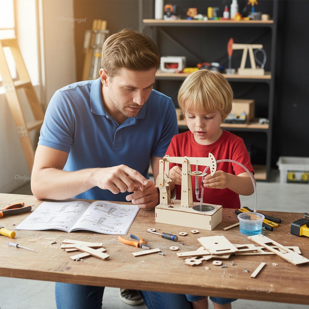 Jouets Stem pour Enfants Kit de Modèle d'Unité de Pompage Bricolage Expérience de Physique Pompe à Eau Scolaire Projet de Construction Éducatif Cadeau