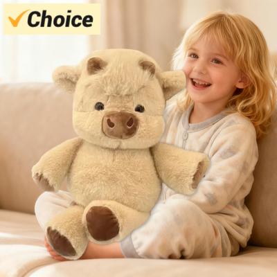 Adorable Highland Cattle Plush Toy 45cm - Huggable Running Cow Stuffed Animal Made with Premium Soft Fabric, Soothing Companion