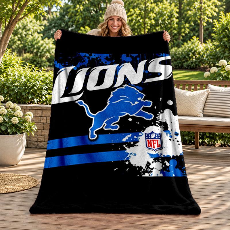 Detroit Lions blanket Flannel Blanket Soft Cozy Plush Throw for Sofa Bed Lightweight Home Decoration Gifts for Christmas various holidays