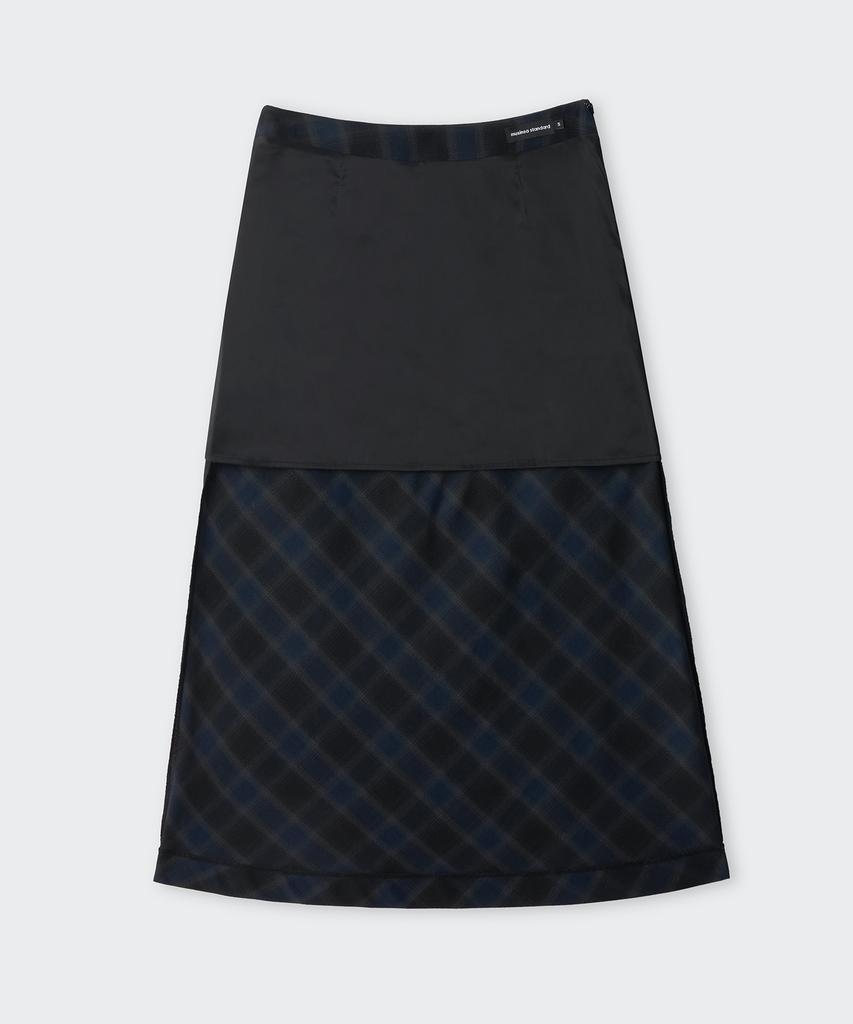 Musinsa Standard Woman Women'S Ombre Check Maxi Skirt [Navy]