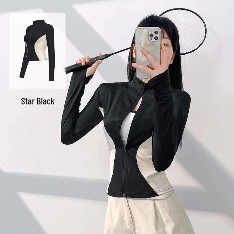 

Женская облегающая спортивная куртка Juyitang Colorblock для йоги и бега XXL