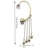 1 Pc Vintage Punk Skull Long Tassel Earrings Halloween Dark Gothic Dangle Earrings Jewelry