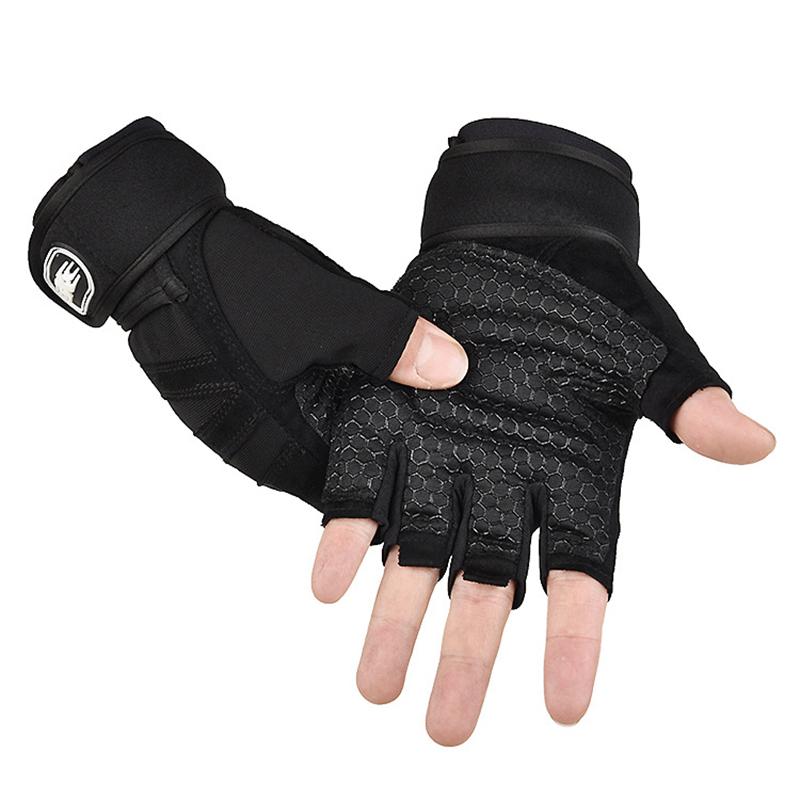 1Pair Half Finger Athletic Gloves Gym Fitness Weight Lifting Gloves Wrist Guard Training Gloves Exercise Workout Biking Gloves