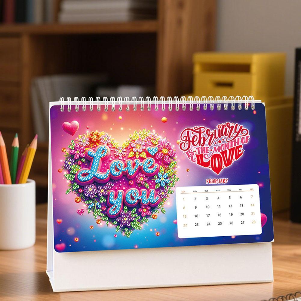 2026 DIY Diamond Painting Calendar Art Desk Calendar Irregular Diamond Painting Crafts Home Office Desktop Calendar Decoration