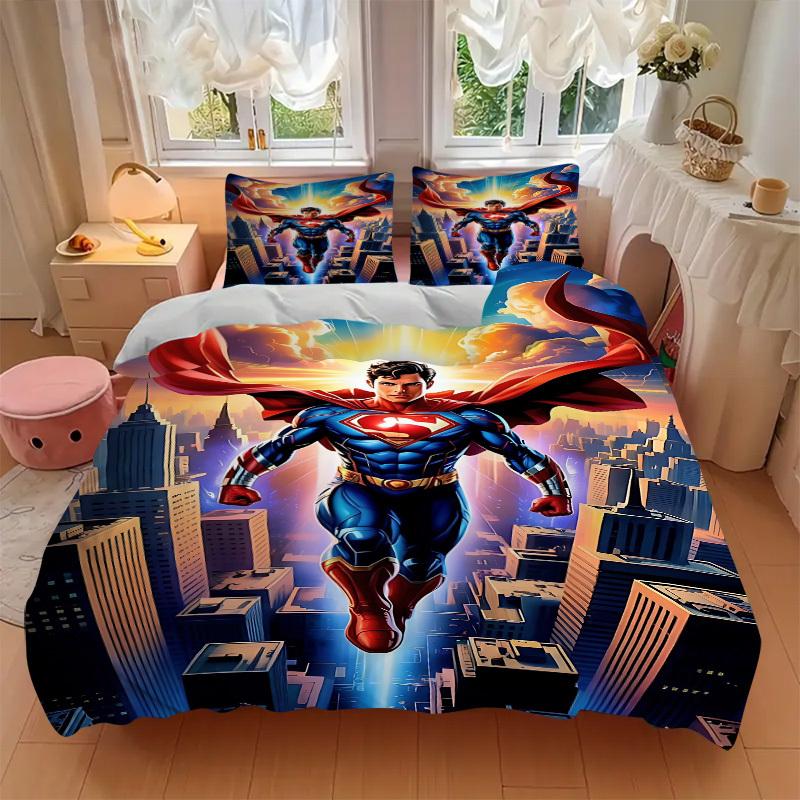 3pcs Superman Cover Set,Soft Comfortable Duvet Cover,Guest Room (1*Duvet Cover + 2*Pillowcases, Without Core) yy251024123