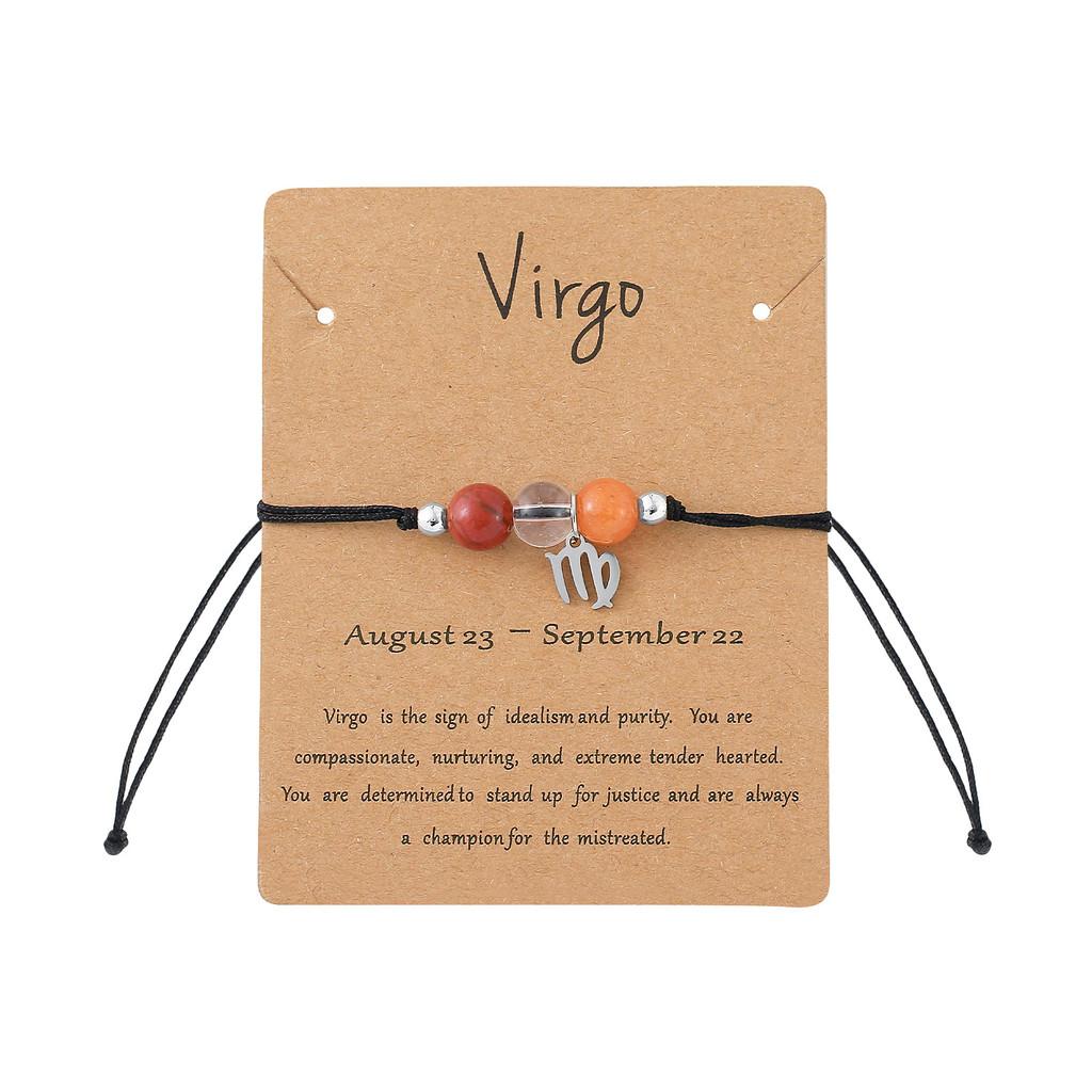 Astrology Gemstone Wristband Unique Water Crystal Constellation Handcrafted Unisex Accessory