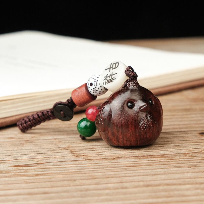 Rosewood Zodiac Animal Charm: Cute Pendant for Phone, Bag, or USB Flash Drive