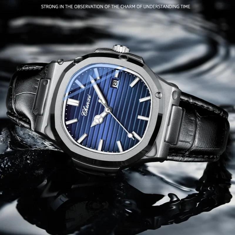 CHENXI New Luxury Business Man Wristwatch Waterproof Luminous Date Watch For Men Quartz Clock Leather Men's Watches Reloj