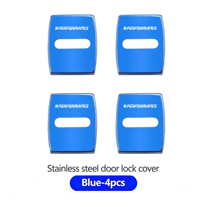 FA54Pcs Zinc Alloy  Car Door Lock Buckle Protection Cover Anti-Collision Shock Absorbing Cushion Stickers For BMW G80 G06 G07 G42 G