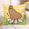 Cute Capybara Print Decorative Pillowcase Bedroom Living Room Square Cushion Pillowcase