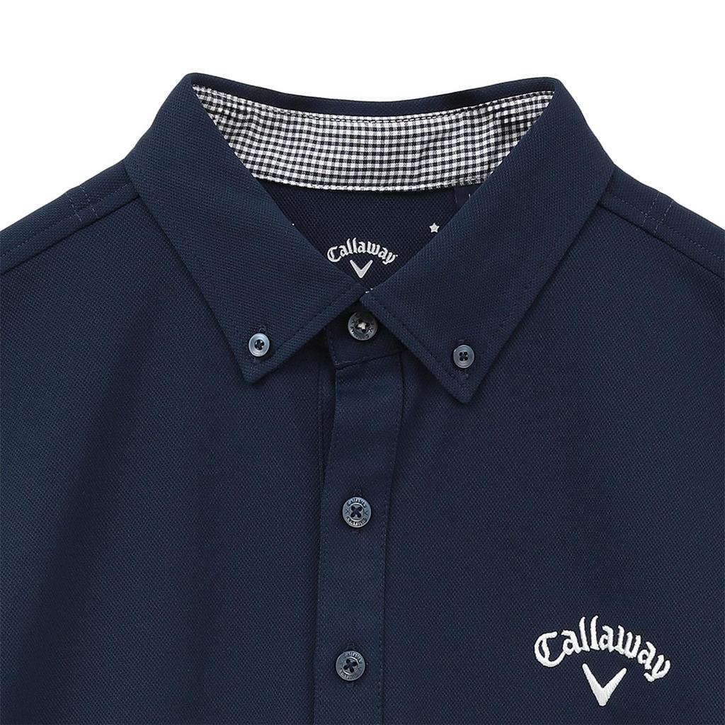 Callaway Short Sleeve Polo Shirt UV for C24134100 Men's (Moisture-Wicking, Quick-Drying, Protection) Golf, 1120_Navy