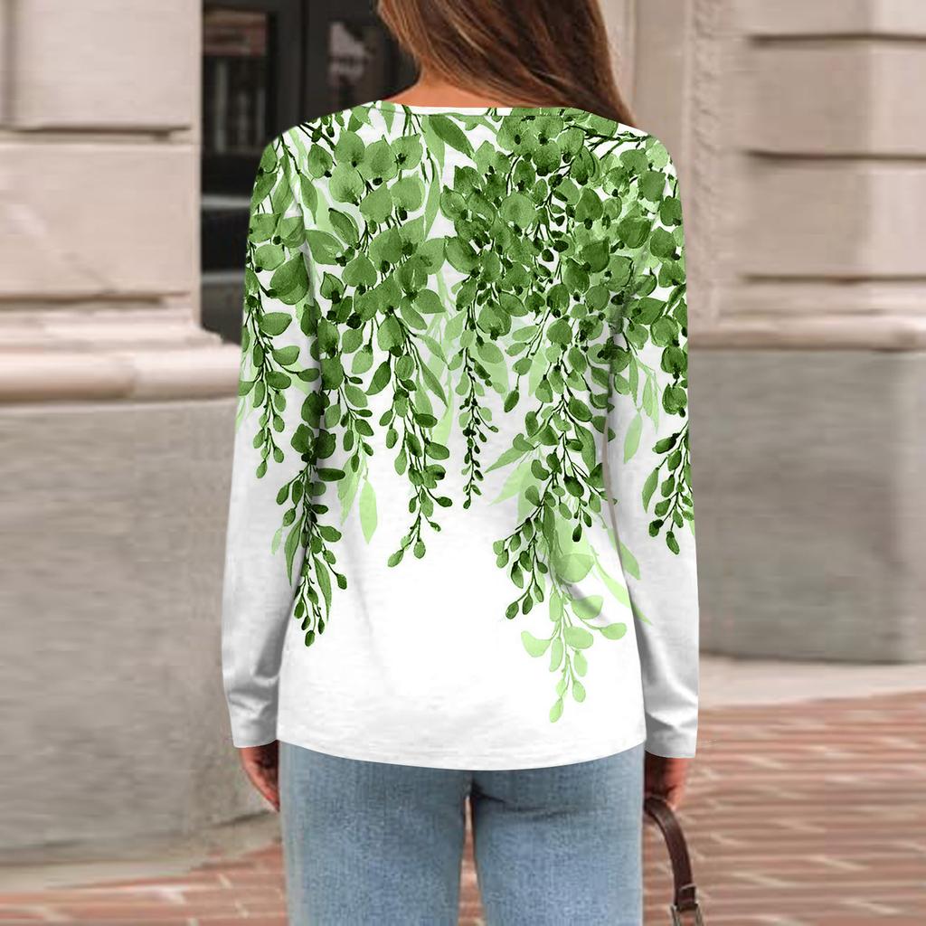 Košile s dlouhým rukávem pro ženy Roztomilý potisk Grafika Trička Halenky Běžné Velikosti Zásadní topy Pulovr