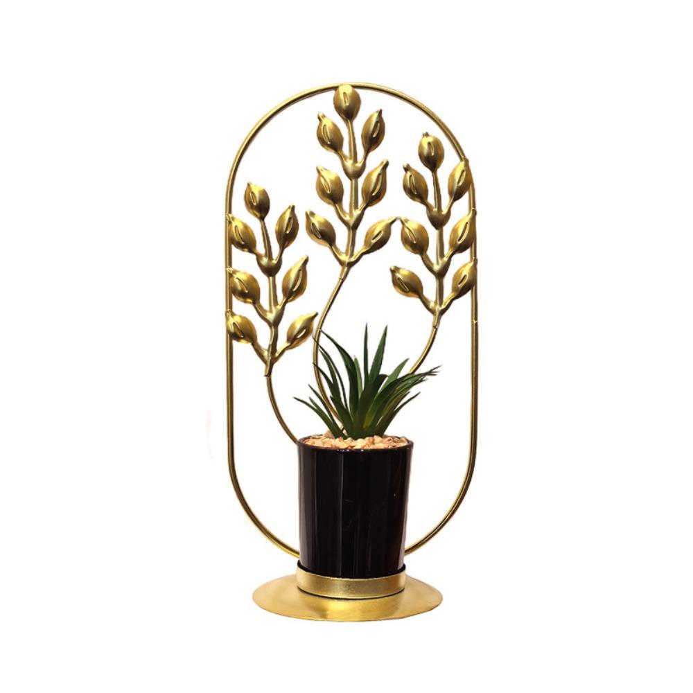 Creative Design Metal Potted Ornaments Glass Flower Pot Artificial Succulent  Living Room