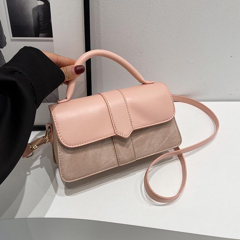 Damen 2024 Mode Kleine Quadratische Handtasche - Retro & Vielseitig, Einfarbige Schulter- oder Umhängetasche