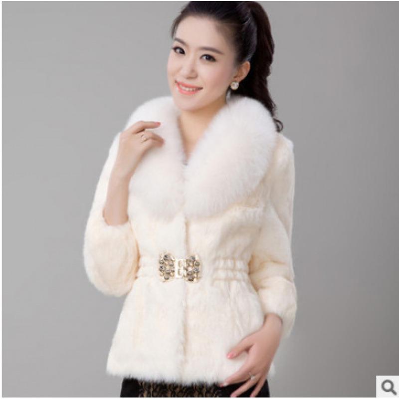 Winter new imitation mink imitation fur coat medium and long imitation mink coat women's imitation fox hair hooded