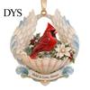 Christmas Tree Hanging Supplies Red Birds Ornament, 2D Acrylic Bird Decoration Memorial Keepsake Gift with Angel Wings, Holiday Pendant for Home Decor