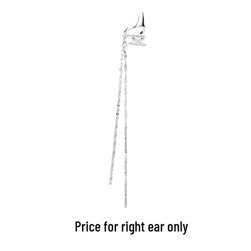 Elegant Tassel Ear Cuffs for Non-Pierced Ears - Luxe, Face-Slimming, Trendy Elf-Inspired Chain Design.