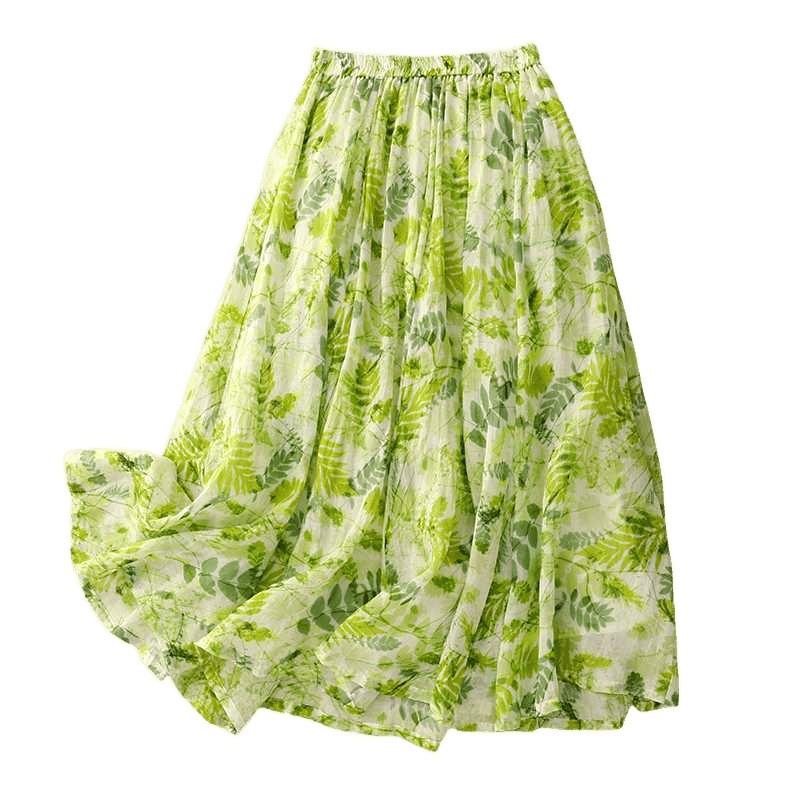 A-line Mid-length Bustier Skirt with Large Hemline