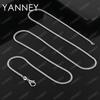 925 Sterling Silver 2MM 16-30 Inches Side Chain Necklace Women Men Fashion Charm Wedding Party Hip Hop Jewelry