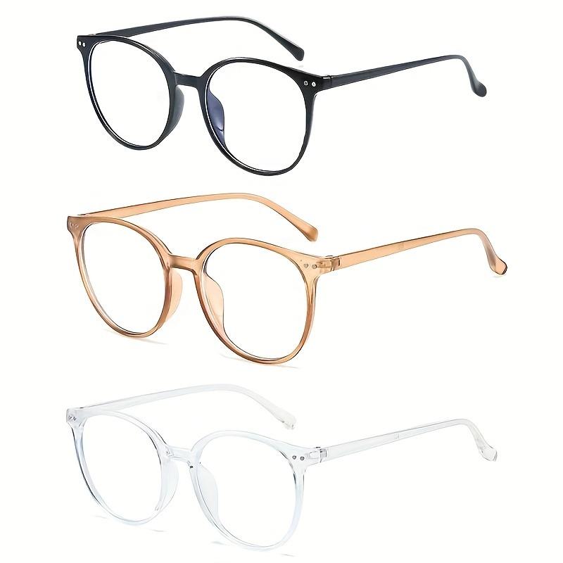 3pcs Vintage Round Frame Glasses Anti-Blue Light Technology Decorative Eyewear for Eye Protection and Comfort