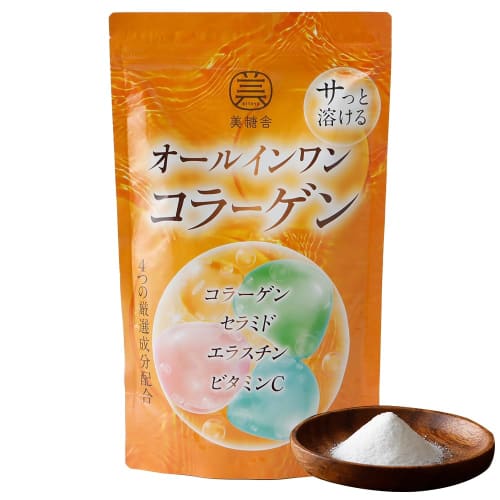 All-in-One Collagen Powder with 4 Skin-Beautifying Ingredients: Low-Molecular-Weight Collagen Peptides, Ceramides, Elastin, and Vitamin C. 120g