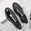 Men's Patent Leather Slip-On Loafers: Casual Thick Sole, Perfect for Photography & Weddings.