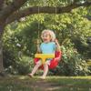 Children Outdoor Swing, High Backrest, Safety Bar, Red and Yellow