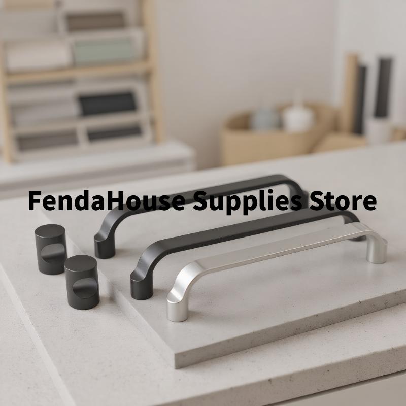 Modern Minimalist Black Zinc Alloy Cabinet Handle Wardrobe Drawer Single Hole Handle Furniture Hardware Accessories