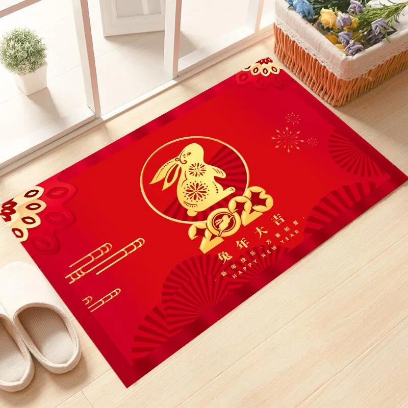 Happy New Year Entrance Floor Mats Entry Door Mats Bedroom Housewarming New Home In And Out of Peace and Joy Washable Carpet