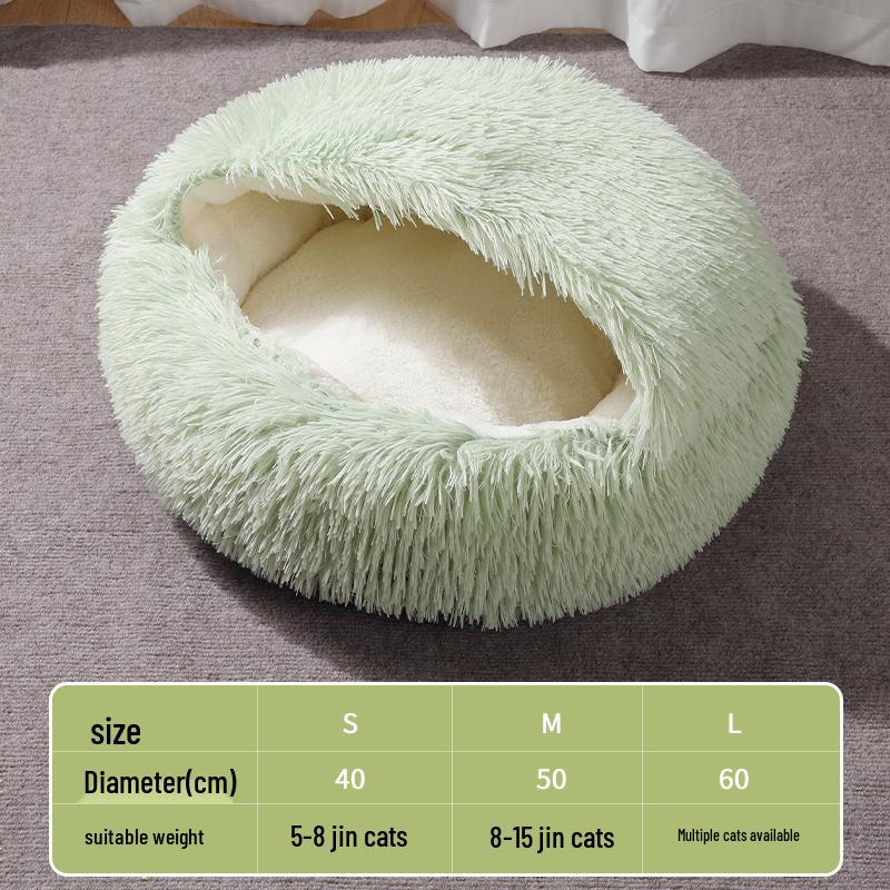 Universal Cat House & Bed: All-Season Enclosed Pet Bed for Cats & Dogs, Cozy Winter Warmth