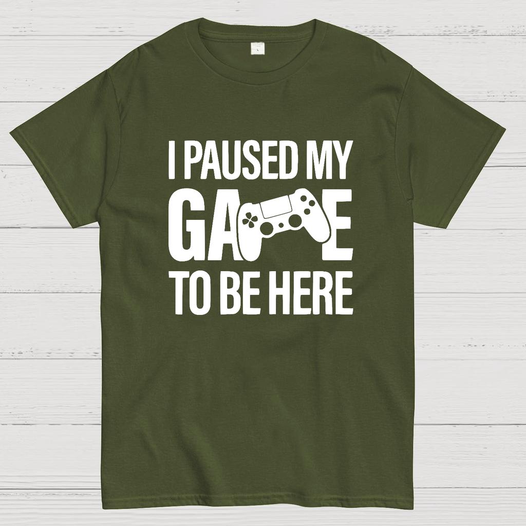 I Paused My Game To Be Here Funny Gaming Cotton Summer Casual Cool Loose T-Shirt